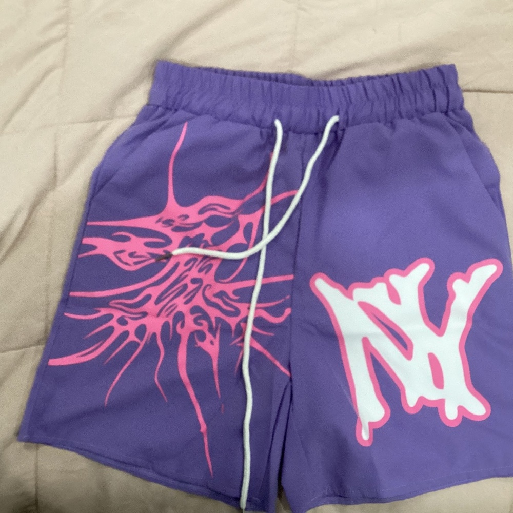 NWT ROMWE Street Life Guys Letter Graphic Drawstring Shorts